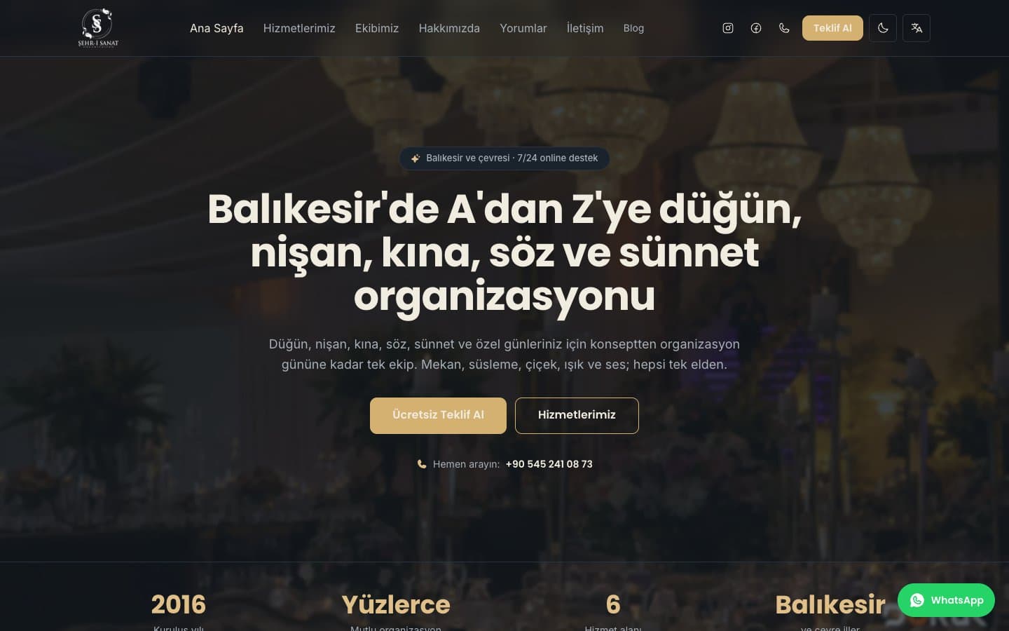 Şehr-i Sanat web sitesinin ana sayfası